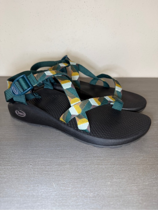 Chaco Shoes - Women's Chaco Z/1 Classic Sport Sandals Green Geometric Pattern Size 11 US